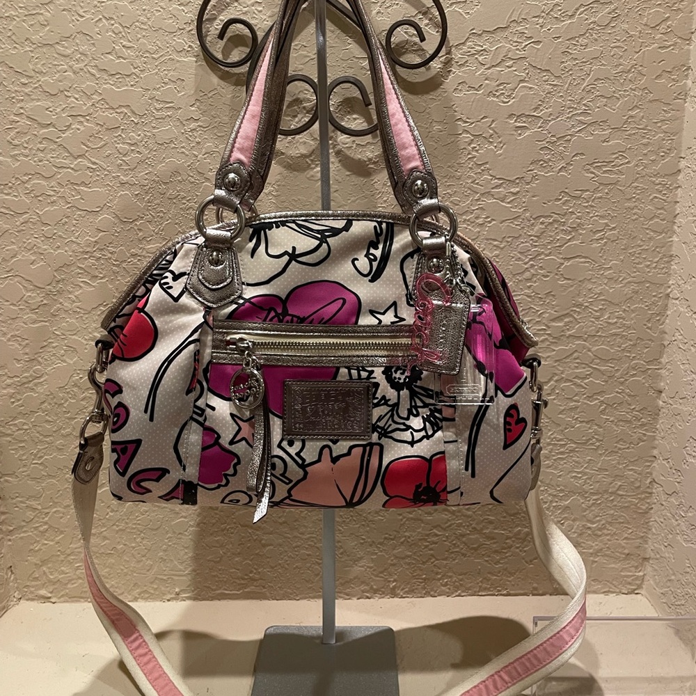 Coach Poppy Petal Print Lurex Rocker bag (Y2K)